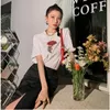 Rose Flower Shoulder Pad Short-sleeved Women's T-shirt 2022 Printed Cotton Round Neck Straight Casual All-match Top