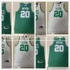 Maillots de basket rétro cousus Vintage Rajon Ray Rondo Allen maillots vert blanc deux couleurs oiseau pour homme