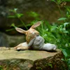 Codzienna kolekcja króliki króliki Żywicy Miniatury Wróżka Ogród Ornament Craft Bonsai Home Decor Wielkanocny dzień prezent 210811