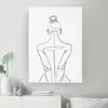 Femme Bodiet One Line Drawing toile peinture abstraite Femme Figure Art Art Nordic Minimalist Affiche Décor mural de chambre