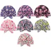 Новые девушки детские цветочные принты тюрбана шляпы младенческие зайчика ушные повязки дети каповые шапки шапки новорожденного реквизита
