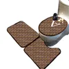 Letters Flowers Bathroom Rugs Vintage Striped Toilet Seat Case Home el Non Slip Floor Mats Carpet Anti Skid Toilet Cover Set275M