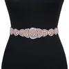 Ślubne Sastes Trixy S161-RG Rose Gold Dhinestones Belt Bridal Diamond Sukienka Crystal Sash Do Akcesoriów
