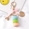 Смола макарон -ключ -мачины Lovely Macaroon Bag Charm Chaveiro Llaveros Gold Metal Keyring Care Holder