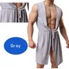 Superthin slät badklänning Bekväma män Sexiga Bath Robe Hooded Pyjamas Sleepwear Home Tops Wear Sleepwear S-4XL 210901