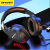 AWEI ES-770i Wired Gaming Headset 50mm Drivers Over Ear Deep Bass Stereo Headphones with Microphone USB 5V Ergonomic Design