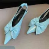 Sukienka Buty Suojialun Wiosna Płaski Heel Kobiety Sandal Moda Bow-Knot Siated Toe Płytkie Damskie Slip On Mules Casual 220303