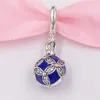 925 Sterling Silver Pandora Sieraden Making Supplies Kit Blue Christmas Ornament Diy Charms Key armband voor vrouwen Men Paren Chain Heishi Beads 798512C01