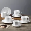 Mugs 1Set Ceramic White Tea Cup Coffee Mug And Saucer Set Housewarming Wedding Gift Manual Western Restaurant Bone-China