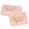 50*90MM Pink Holiday Greeting Cards Hot Stamping Thank You Card Tag Christmas Birthday Gift Supplies