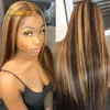 2021Suee Straight Straight Straight Wig 4x4 Preguio Wig Piano Color 13x4 Lace Front Human Human Wigs 4/27 Ombre Remy 13x6 Rendas Front Wigfactory Di