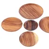 Simple Wooden Tableware Plates Round Fruit Tray Wood Dinner Dessert Snacks Dishes Plate 15cm 20cm
