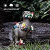 Resin Dinosaur Dwarf Figurine Statue Funny Lifelike Hilarious Eating Gnome Animal Sculpture For Outdoor Home Garden Ornament