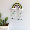 Decoração de quarto de bebê arco-íris manual tecer bola de nuvem pingentes para pendurar na parede do quarto de crianças em casa fofo multicolorido 14jy G2