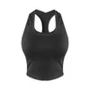 Cretkoav Sport gilet femmes en cours d'exécution Fitness t-shirts Sexy haut court entraînement rapide fumer Yoga réservoir élastique droite tenue de Sport