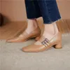 Morazora Marca Mujer Bombas de cuero genuino Mary Jane Shoes para mujer Verano Moda Hebilla Partido Casual Zapatos 210506