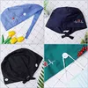 Novo estilo coração bordado enfermeira chapéus para as mulheres Gorros Quirurgic Salão Farmácia Bonnet Caps Laboratório Pet Doctor Curregicals Cap Y21111