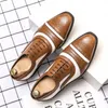 Brand Men's Shoes Leather Stitching Carved Men Casual Office Business British Style Bullock High Quality Oxford