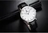 Colouring Ultra Thin Minimalist Men's Watch Top Genuine Leather Strap Fashion Casual Quartz Business Man Wristwatches