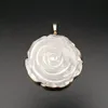 Mãe branca natural da concha da pérola esculpida jóias artesanais do pingente da flor para as mulheres meninas 5 partes