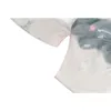 Сетка сетки плечевые тройники, окрашенные вручную уличную одежду Сексуальная стройная футболка BodyCon T-рубашка Женский с длинным рукавом шикарная эластичная вечеринка Ins Топ 210515