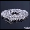 Теннисное оконченное европейское и американское ожерелье из микроциркона, украшения в стиле хип-хоп, однорядное, 4 мм, золотое, мужское, Hxbr9 Lrwsj7803949