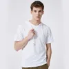 Kaptur męska koszulka letnia koszulka rozszerzona okrągła bluza z kapturem T-Shirt jednokolorowe długie topy hip-hopowa męska koszulka streetwear 210716