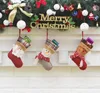جوارب عيد الميلاد النسيج سانتا كلوز جورب هدية الاطفال الحلوى حقيبة ثلج الغزلان جيب الديكور شجرة عيد الميلاد الحلي WY1405