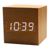 Other Clocks & Accessories Wooden LED Alarm Clock Retro Glow Desktop Table Decoration Voice Control Snooze Function Desk Tool