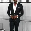 Черные бизнес мужские костюмы Slim Fit African Wedding Tuxedos для жениха пикированного отворота мужская модная куртка с брюками обед вечеринка X0909