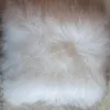 Two Sides White Real Mongolian Lamb Fur Pillow Cover For Sofa Curly Sheep Cushion Covers Bedroom Chair Decorative Pillows Cushion/Decorative