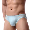 Mutande Biancheria intima da uomo sexy Seta di ghiaccio Slip da uomo ultra sottili Mutandine Cueca Slip a vita bassa Hombre Patchwork Lingerie traspirante