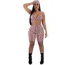 Kgfigu vrouwen twee stuk outfits zomer crop top en broek sets sexy mouwloze print dameskleding club matching sets