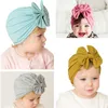 15 färger nyaste baby hattar kepsar med knut dekor barn tjejer tillbehör turban knut huvud wraps barn barn vinter våren beanie 742 s2