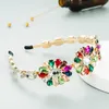 Colorful Gem Baroque Headbands For Women Girls Luxury Rhinestone Crown Flower Hairbands Head Wrap Hair Accessories Wholesale