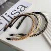 High-end Braided Pearl Chain Winding Headband Fashion Hair Accessories Women Thin Side Hairband boutique Cute Hair Hoop Headwear