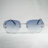 Designer Men's and Women's Beach Par Solglasögon 20% rabatt på vintage Wire Rimless Men Oval Eyewear Women For Summer Metal Frame Oculos Gafas