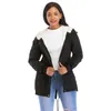 Donne giacca a vento a vento giacca con cappuccio inverno velluto allentato colore solido manica lunga cappotti semplici moda plus size zipper womens top 210422
