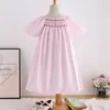 Baby Girl Smocked Dress Infant Smock Frocks Children Spanish Boutique Clothes Toddler Handmade Smocking Long Dresses 210615