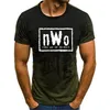 Men's Adult WCW Wrestling NWO World Ink Wolfpac Black T Shirt Men Brand Male Tops Clothing Camisetas Casual Camouflage