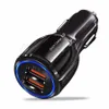 6A QC3.0 Dual USB Ports Car Actrgers Fast Charging Car Charger Adapter لـ iPhone 12 13 14 Samsung S8 S10 HTC Android هاتف