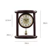 Vintage Retro Wooden Table Clock Living Room American Large Desk Clock Pendulum Clock Desktop Home Table Watch Decoration Gift 211112