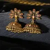 Vintage antico indiano pavone intagliato Jhumka Jhumki orecchini donne Boho etnico campane d'oro orecchino gioielli 2021 regalo