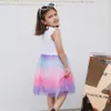 Jumping Meters Verkauf Sommer Einhorn Prinzessin Ärmel fliegende süße Mädchen Kleider Mode Kleinkind Kleidung Kleid 210529