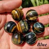 Nieuwigheid Items Natural Blue Tiger Eye Jasper Quartz Crystal Ball Carving Sphere Chakra Stand Gifts Healing Ambachten Reiki Families Stenen