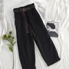 Calças de carga Mulheres Casual All Match Calças Sólidas Cintura alta Primavera Verão Moda Pantalones de Mujer 15268 210415