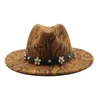 Autumn and Winter Men's Cowboy Hats Fedoras Caps Classical Sombrero Furry Headscarf Imitation Wool Cap Visor for Women Wide Brim
