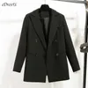 Edressu Kadınlar Gevşek Blazer Ceket Siyah Casual Suit Bahar Ceket Kruvaze Ofis Ceket Iş Dış Giyim ZX-3 210927