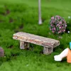 1 pc long banc en bois Miniature Figurine fée jardin bricolage accessoires maison de poupée décoration dessin animé animaux modèles en plastique fille jouet