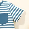 Kids Clothing Set Boy Sport Clothes Suit Stripe T-shirt Short Pants 2PCS/Set Summer Boutique Children Suits WMQ1350